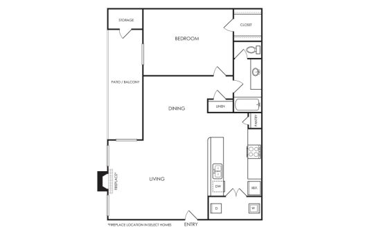 the floor plan for a two bedroom apartment at The Hyde Park at Valley Ranch